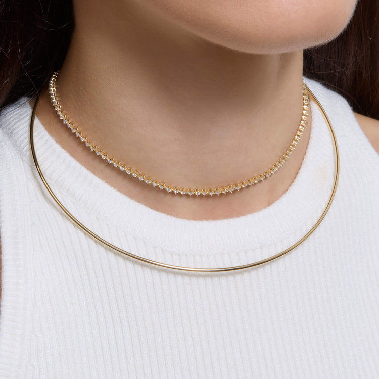 Image of 14K Yellow Gold Diana Collar Necklace with Stone and Strand Necklaces