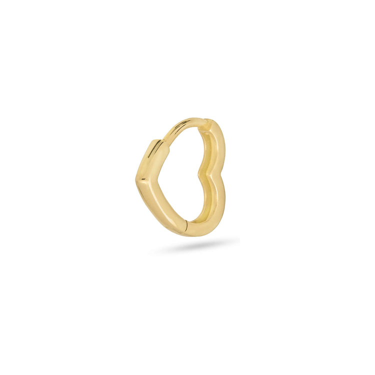 Stone and Strand 14K Yellow Gold Gold Heart Huggie Single Earring Rear Image