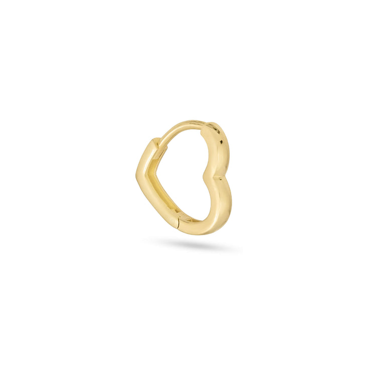 Stone and Strand 14K Yellow Gold Gold Heart Huggie Single Earring Side Image