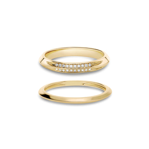 Stone and Strand 14K Yellow Gold Gold Knife Edge Stacking Set Front Image