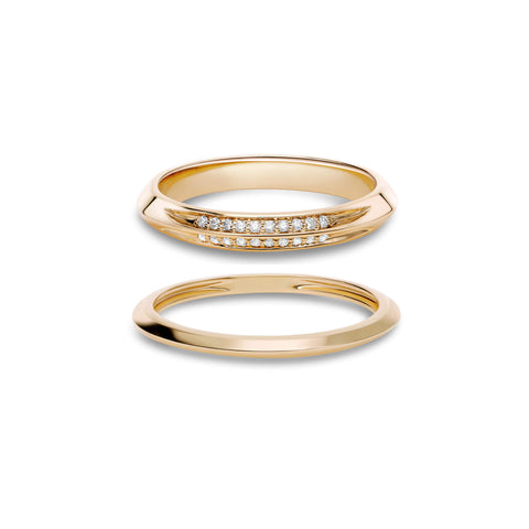 Stone and Strand 14K Yellow Gold Gold Knife Edge Stacking Set Front Image