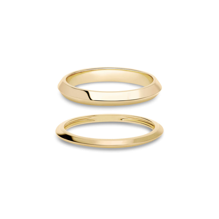 Stone and Strand 14K Yellow Gold Gold Knife Edge Stacking Set Rear Image