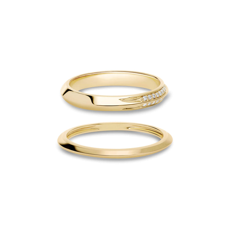 Stone and Strand 14K Yellow Gold Gold Knife Edge Stacking Set Side Image