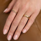 Image of 14K Yellow Gold Gold Knife Edge Stacking Set with Stone and Strand Rings
