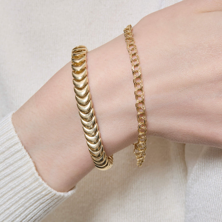 Image of 14K Yellow Gold Gold La Scala Bracelet with Stone and Strand Bracelets