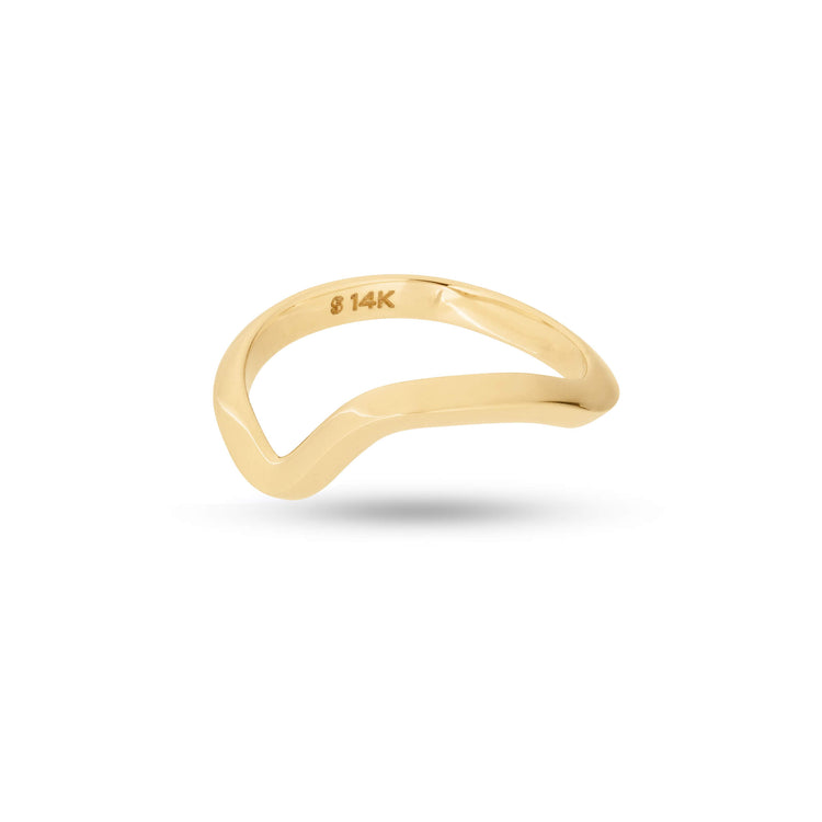 Stone and Strand 14K Yellow Gold Gold Luxe Ribbon Ring Band Side Image