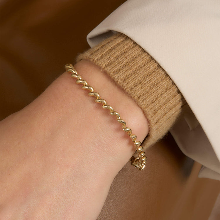 Image of 14K Yellow Gold Portofino Bracelet on Models Arm