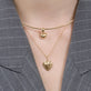 Image of 14K Yellow Gold Gold Puff Heart Bead with Stone and Strand Necklaces