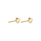 Gold Puff Heart Stud Earrings