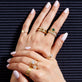 Image of 10K Yellow Gold Mini Pinky Signet Ring with Stone and Strand Rings