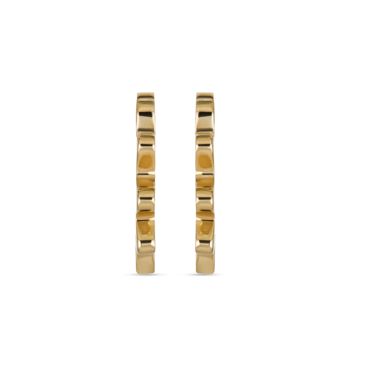 Stone and Strand 10K Yellow Gold Gold Scribble Hoops Front Image