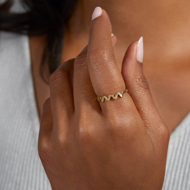 Gold Scribble Ring