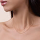 Image of 10K Yellow Gold Singapore Chain on Models Neck