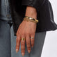 Image of 10K Yellow Gold Gold Stacker Cuff with Stone and Strand Bracelets
