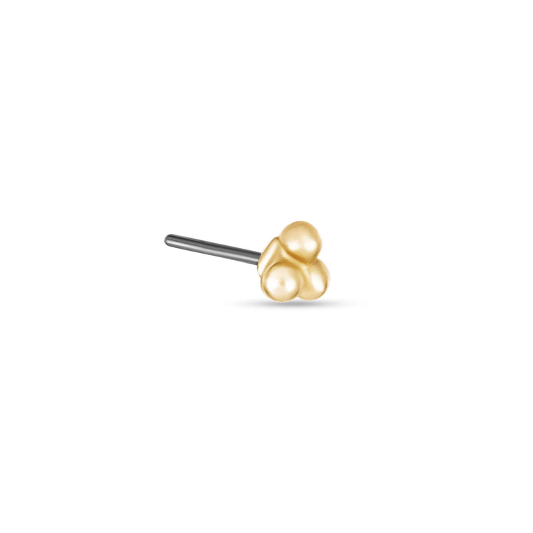 Stone and Strand 14K Yellow Gold Gold Trio Push Pin Flat Back Side Image