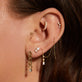 Image of 14K Yellow Gold Gold Trio Push Pin Flat Back with Stone and Strand Earrings