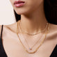 Image of 14K Yellow Gold Vintage Link Pivot Chain with Stone and Strand Necklaces