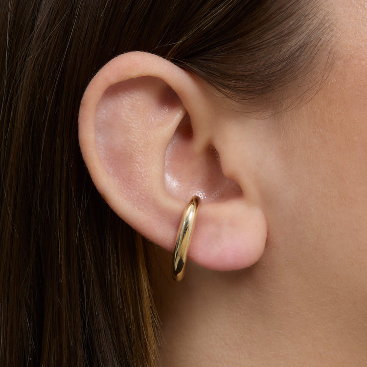 Image of 14K Yellow Gold Golden Glow Suspender on Models Ear
