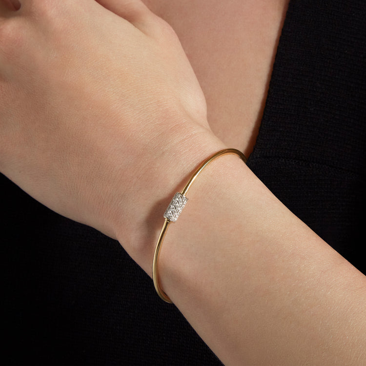 Goldie Lock Diamond Bracelet, 17cm, 10K Gold, Diamond, Stone and Strand