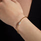 Image of 10K Yellow Gold Goldie Lock Diamond Bracelet on Models Arm