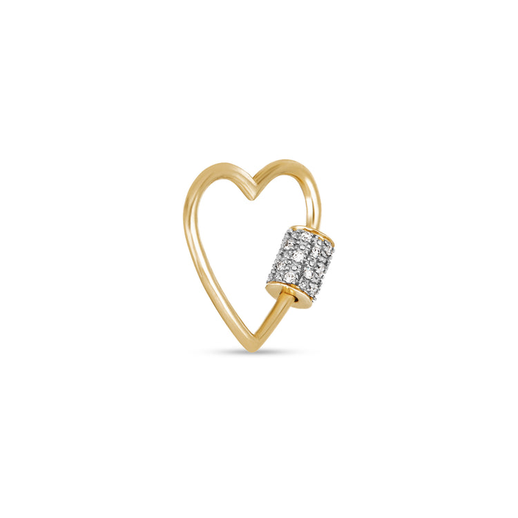Stone and Strand 10K Yellow Gold  Goldie Lock Diamond Heart Keeper Side Image