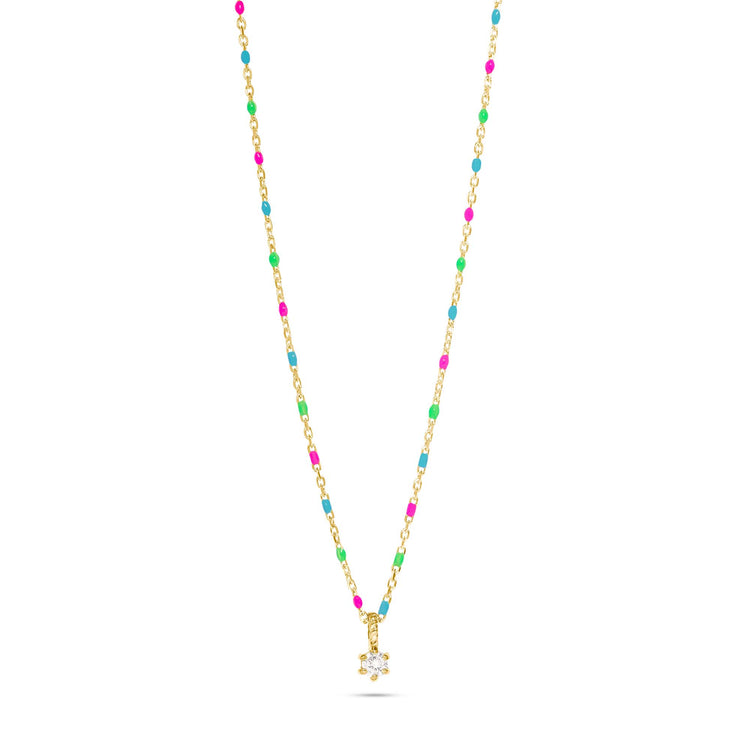 Stone and Strand 10K Yellow Gold Dainty Goldie Pop Diamond Necklace Image