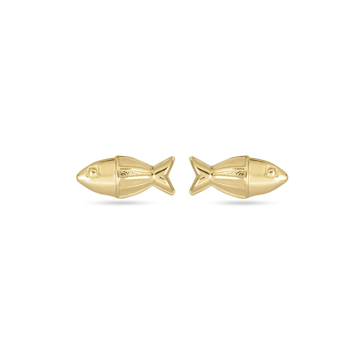 Stone and Strand 14K Yellow Gold Gone Fishing Studs Front Image