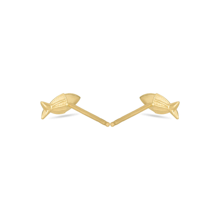 Stone and Strand 14K Yellow Gold Gone Fishing Studs Rear Image