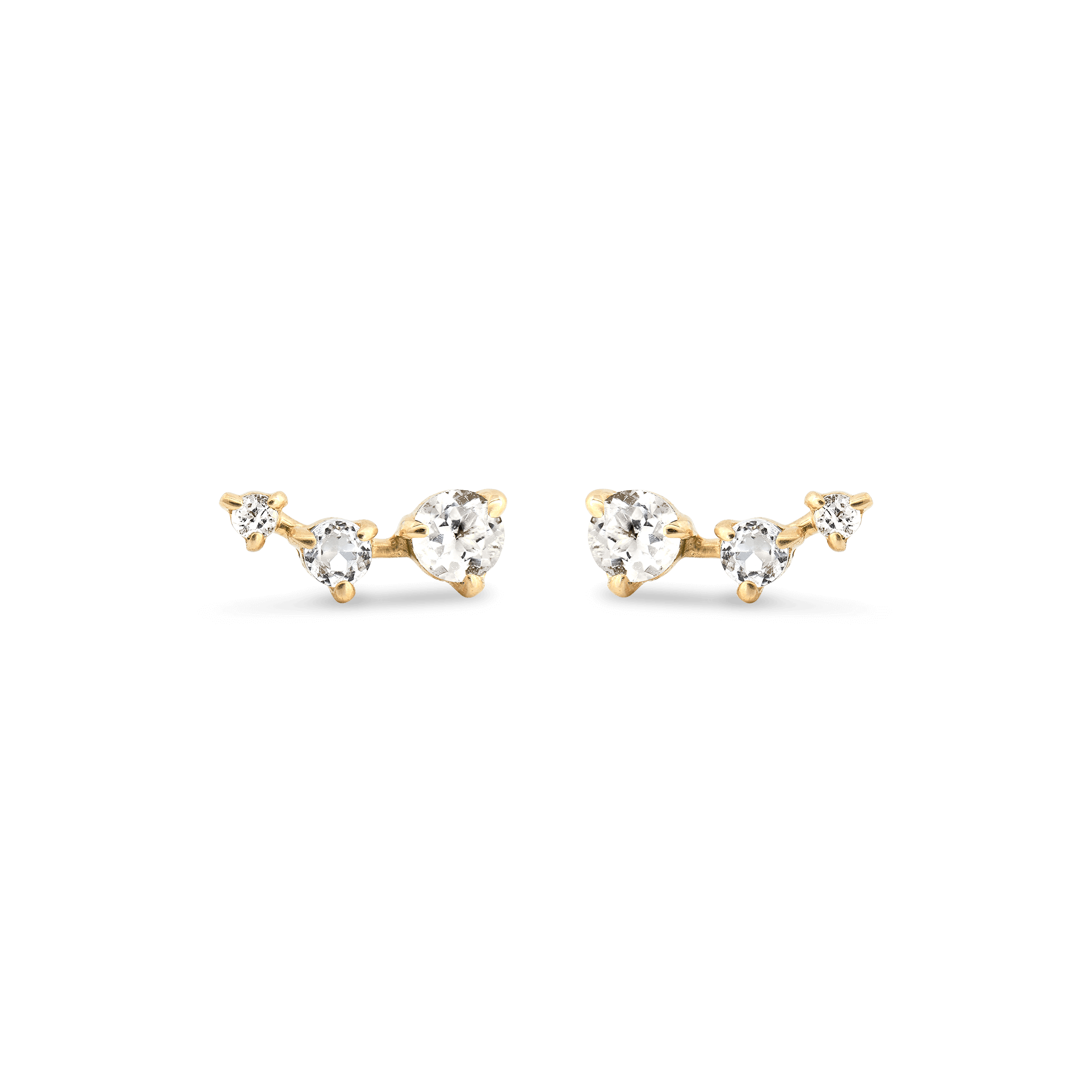 Gradient White Topaz Climber Earrings