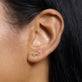 Image of 10K Yellow Gold Gradient White Topaz Climber Earrings on Models Ear
