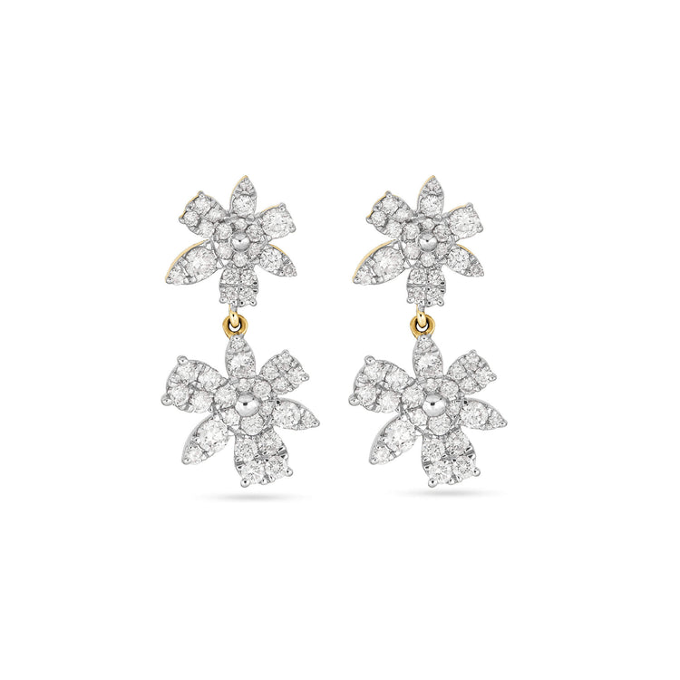 Stone and Strand 14K Yellow Gold Grand Magnolia Diamond Drop Earrings Front Image