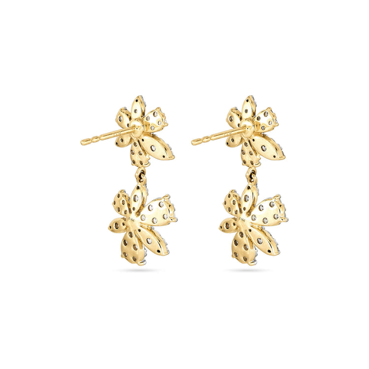 Stone and Strand 14K Yellow Gold Grand Magnolia Diamond Drop Earrings Rear Image