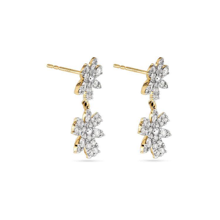 Stone and Strand 14K Yellow Gold Grand Magnolia Diamond Drop Earrings Side Image