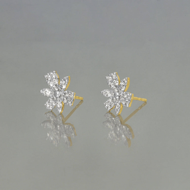 Stone and Strand 14K Yellow Gold Grand Magnolia Diamond Studs Editorial Image