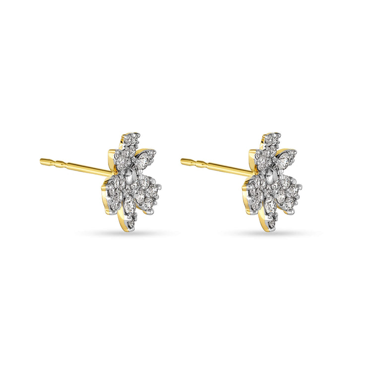Stone and Strand 14K Yellow Gold Grand Magnolia Diamond Studs Side Image