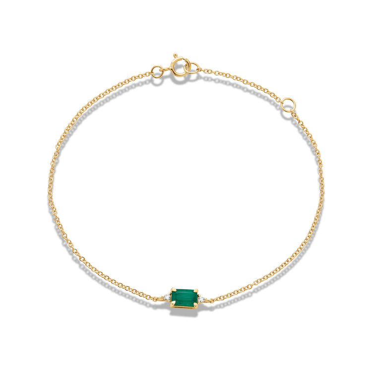 Stone and Strand 10K Yellow Gold Green Goddess Emerald Bracelet Front Image