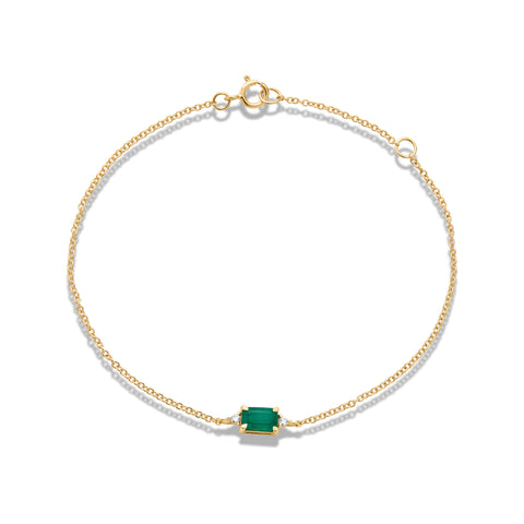Stone and Strand 10K Yellow Gold Green Goddess Emerald Bracelet Front Image