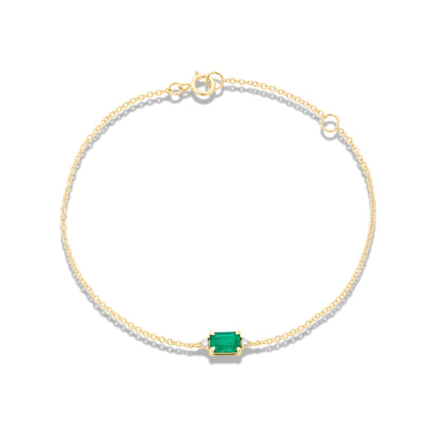 Stone and Strand 10K Yellow Gold Green Goddess Emerald Bracelet Front Image
