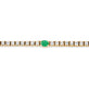 Stone and Strand 14K Yellow Gold Green Goddess Emerald and White Sapphire Tennis Bracelet Close Up Image