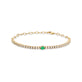Stone and Strand 14K Yellow Gold Green Goddess Emerald and White Sapphire Tennis Bracelet Front Image
