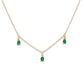 Stone and Strand 10K Yellow Gold Green Goddess Trio Emerald Necklace Front Image