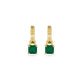 Stone and Strand 14K Yellow Gold Green Luxe Emerald Ridged Huggies Front Image