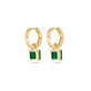 Stone and Strand 14K Yellow Gold Green Luxe Emerald Ridged Huggies Rear Image