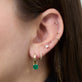 Image of 14K Yellow Gold Green Luxe Emerald Ridged Huggies with Stone and Strand Earrings