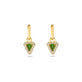 Stone and Strand 14K Yellow Gold Green Tourmaline Diamond Power Huggies Front Image