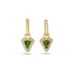 Stone and Strand 14K Yellow Gold Green Tourmaline Diamond Power Huggies Front Image