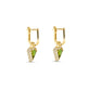 Stone and Strand 14K Yellow Gold Green Tourmaline Diamond Power Huggies Side Image