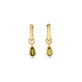 Stone and Strand 14K Yellow Gold Green Tourmaline Knife Edge Shield Drop Huggies Front Image