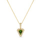 Stone and Strand 14K Yellow Gold Green Tourmaline Pave Shield Power Charm Necklace Front Image