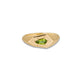 Stone and Strand 14K Yellow Gold Green Tourmaline Shield Pinky Ring Front Image